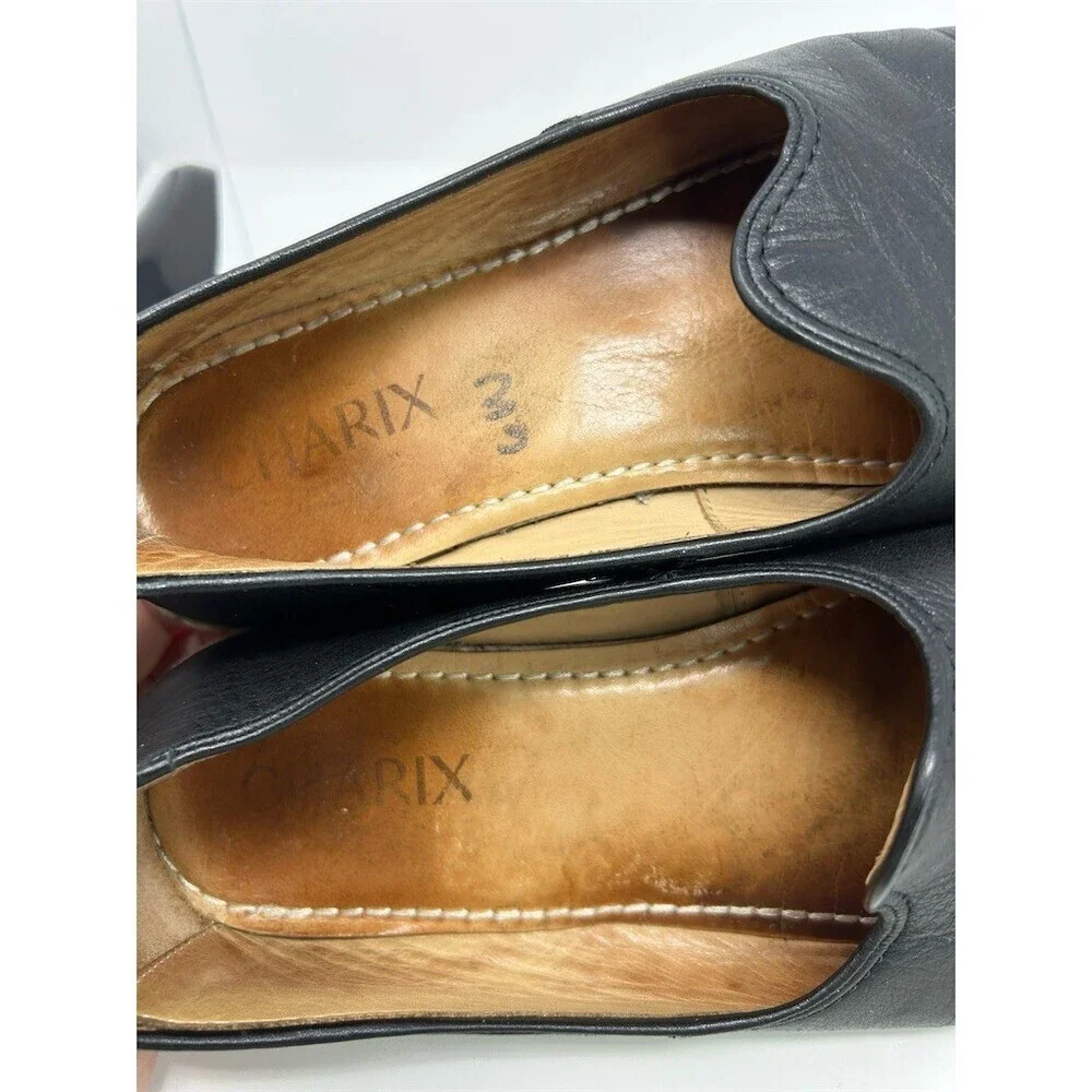 Charix Womens Loafer Flats Black Slip On Round Toe Minimalist Size 37 (US 7)